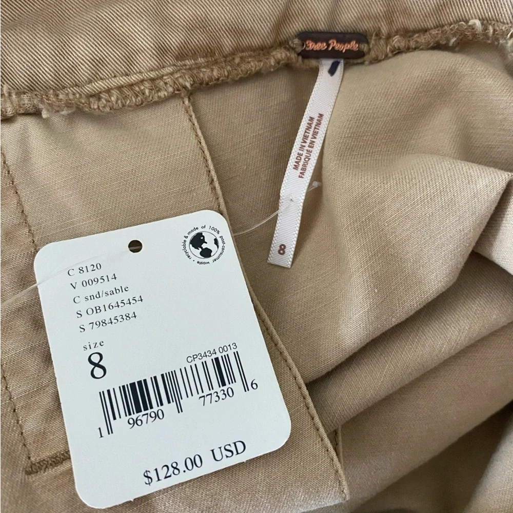 Free People - Khaki Pleated Mini Skirt - Size 8 - Picture 7 of 10
